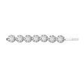 Barrette à cheveux argentée sertie de sept cristaux de zircone ronds et scintillants - Pack Individuel