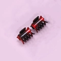 Close-up of small claw hair clips featuring a glossy red and black gradient finish - Bright Red Pair (E7211)