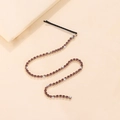 Close-up of black hair clip with long purple rhinestone fringe and snake chain tassels - Purple Square Rhinestone Tassel (D6418) / Purple