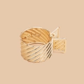 Pince à cheveux spirale dorée en métal pour queue de cheval haute avec fini poli - Style Or à Rayures Spirales (B3427)