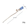 Elegante fermaglio per capelli a tulipano blu in metallo con stelo dorato e dimensioni - Rosa Blu
