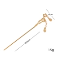 Spilla per capelli a coda di pesce dorata con perle bianche e nappa floreale - Stile con Nappa (B2405)
