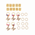 Set gioielli per capelli dorati con pendenti a farfalla e anelli con cristalli per trecce - Stile Farfalla Dorata