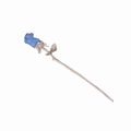 Elegante fermaglio per capelli in metallo argento con rosa azzurra per acconciature - Rosa Blu (B2406)