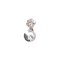 Pendentif cygne argenté avec ailes en émail noir et détails en cristal étincelants - Style Tube Creux (M3311-1#) / Argenté