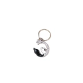 Black swan and moon pendant with shimmering rhinestones for dreadlock hair jewelry - Round Ring Hook Style (F1411-2#) / Silver