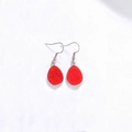Boucles d'oreilles pendantes en résine rouge avec crochets argentés pour un style chic tendance - Base Argent Rouge Vif