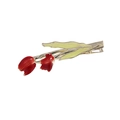 Eleganter Tulpen-Haarclip mit rotem und grünem Emaille auf goldener Metallbasis - Weinrot (FJ10273-6)