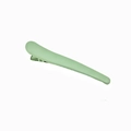Detail of sage green matte duckbill hair clip showing inner teeth for non-slip grip - Green