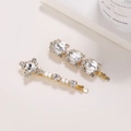 Set di eleganti fermagli per capelli dorati con cristalli trasparenti quadrati e lucidi - Set Bianco (E7209-10)