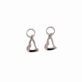 Polished silver metal heart-shaped earrings with round hoops on white background - Hollow Heart Style (F1234)