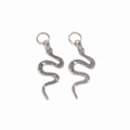 Ciondoli a serpente in argento vintage con texture a scaglie e anelli per gioielli DIY - Forma di Serpente / Argento Antico