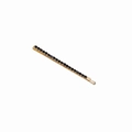 Detail view of a gold alloy hair clip featuring a row of shimmering black rhinestones - Black Rhinestone Gold Base (B9337)