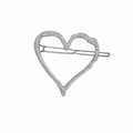 Fermaglio per capelli a cuore vuoto irregolare con texture in metallo liquido argento - Stile Argentato (E7308)