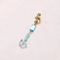 Detail of snake-style hair accessory with blue crystal beads and butterfly pendant - Butterfly Short Style (E9418)