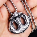 Collar con colgante ancla martillo de Thor de acero inoxidable estilo vikingo para hombres - Martillo de Thor
