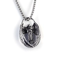Collana vintage in acciaio inossidabile con ciondolo ali d'angelo e catena a maglia quadra - Angelo (Angel) / Argento