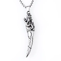 Collana gotica con pendente a dente di lupo in acciaio inossidabile e testa di drago - Dente di Lupo con Catena in Acciaio
