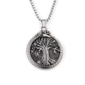 Collier pendentif Arbre de Vie Viking vintage avec serpent Ouroboros en acier inoxydable - Ouroboros Arbre de Vie avec Chaîne en Acier Inoxydable