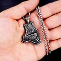 Noorse Viking langschip hanger ketting van roestvrij staal met runen en schild details - Vikingschip met Stalen Ketting