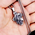 Retro roestvrijstalen adelaarskop hanger ketting met geoxideerde zilveren afwerking heren - Adelaar met Stalen Ketting
