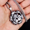 Vintage industriële steampunk versnelling en band hanger ketting van staal - Mechanisch Tandwiel + Stalen Ketting