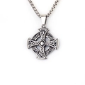 Collana con ciondolo a croce celtica vintage in acciaio inossidabile ossidato per uomo - Targhetta Croce (Targhetta Croce + Catena in Acciaio)