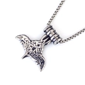 Ciondolo martello di Thor Mjölnir vichingo con nodi celtici e teste di corvo su acciaio - Ancora Grande (Ancora Grande + Catena in Acciaio Inossidabile)