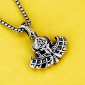 Vintage Thor's axe necklace with Valknut symbol and stainless steel square chain - Axe Hammer Style with Chain