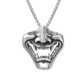 Collana con ciondolo maschera Hannya stile retrò hip hop con catena argento per uomo - Stile Maschera Hannya