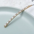 Elegant gold zircon hair clip with rectangular crystals for minimalist women's styling - Gold