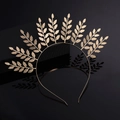 Goldenes Diadem mit Olivenblättern im griechischen Stil für Braut-Haarschmuck - Gold Stil (O1303)