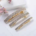 Set di tre eleganti fermagli per capelli a molla dorati con strass bianchi scintillanti - Combinazione Oro