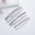Set di tre fermagli per capelli in argento con strass bianchi su base di marmo bianco - Set Argento