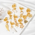 Détails de 9 pinces à cheveux dorées avec divers pendentifs de style ethnique chic - Style Pendentif Plume (Fj07192-1#)