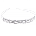 Sparkling bridal headband with silver rhinestones and elegant hollow bow design - Bow Geometric Rhinestone Style (I8410)