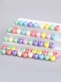 Macro detail of colorful pastel acrylic beads with large holes for DIY hair braid jewelry - Mixed Colors (M5420)