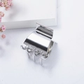 Minimalist silver metal hair claw clip with mirror polish finish for high ponytail styling - Silver