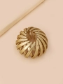 Detail of expandable golden bird nest hair clip with intricate spiral metal structure - Gold (E3103)