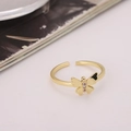 Verstellbarer goldener Schmetterlingsring mit Zirkonia-Steinen für Damen Mode-Schmuck - Gold Schmetterling Stil (L1224)