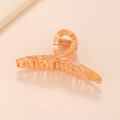 Pince à cheveux marbrée orange et blanc en résine avec ressort pour la coiffure - Orange 8 (E3220 Orange 8)