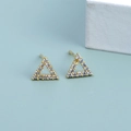Orecchini a triangolo minimalisti in argento s925 con pavé di zirconi scintillanti - Triangolo (A1528) / Oro