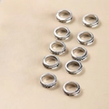 10er-Set Vintage Silberlegierung Ringe mit Flechtmuster für Dreadlocks und Haarstyling - Silber