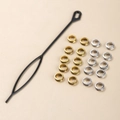 Goldene und silberne Dreadlock-Ringe mit Vintage-Mustern und schwarzem Haarwerkzeug - Kombination Mit Flechtwerkzeug / Gemischte Farben