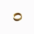 Vintage Haarring aus Messing für Dreadlocks mit geprägter körniger Oberflächenstruktur - Gold (E9508)