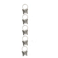 Set van 5 dreadlock-ringen van retro zilverlegering met holle vlinder-bedeltjes - Zilver (5 Stuks)
