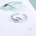 Minimalist silver open ring with geometric polished finish and sleek streamlined design - Minimalist Streamlined Style (d7120) / Silver