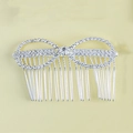 Close-up of alloy hair comb with sunflower rhinestone details for bridal hair styling - Bow Knot Ring Style (I1317-5#)