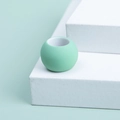 Mint green matte large hole bead on white display stand for DIY braids and crafts - Green (M3216)
