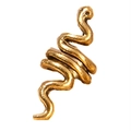Hip hop vintage gold snake spiral dreadlock hair ring accessory with textured finish - Gold (E8516)